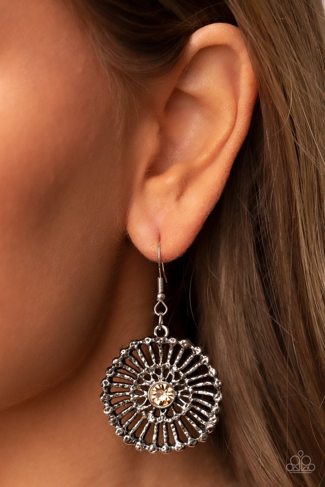 Paparazzi Earrings - Tangible Twinkle - Brown