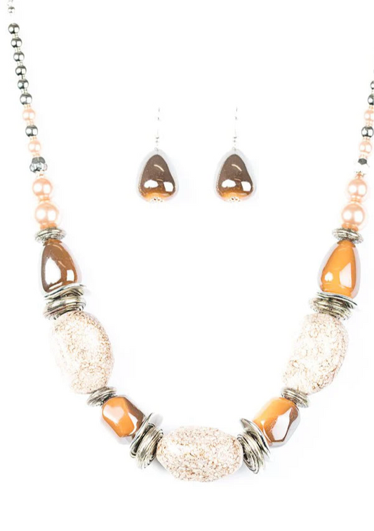 Paparazzi Blockbuster Necklaces -In Good Glazes - Brown