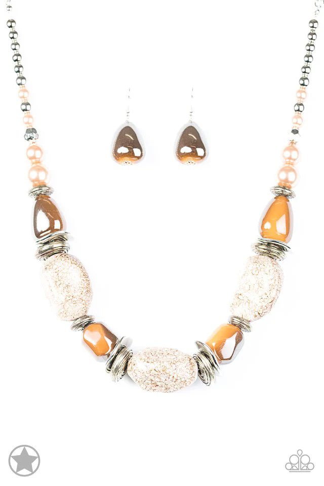 Paparazzi Blockbuster Necklaces -In Good Glazes - Brown