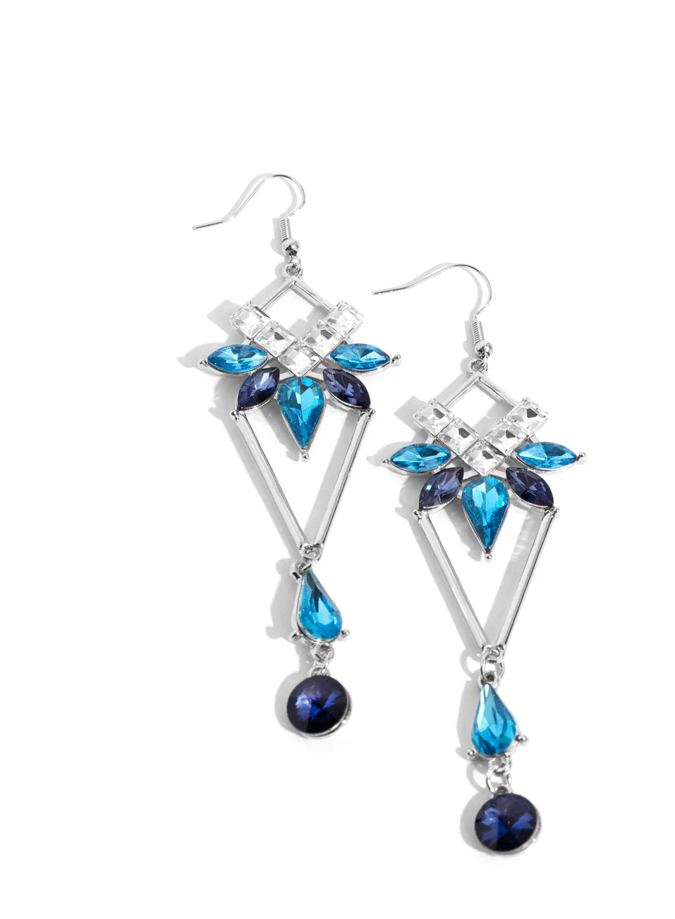 Paparazzi Earrings - Shoulder-Dusting Shimmer - Blue