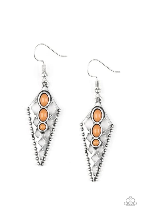 Paparazzi Earrings - Terra Territory - Brown