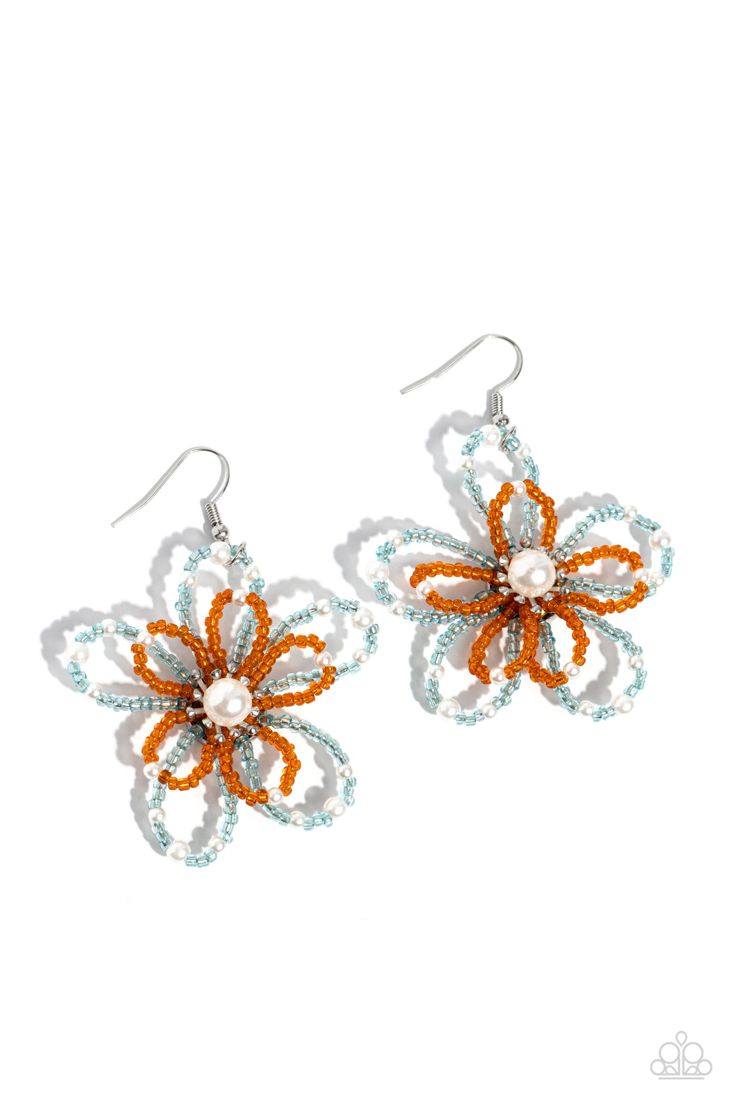 Paparazzi Earrings - Pearl Crush - Orange