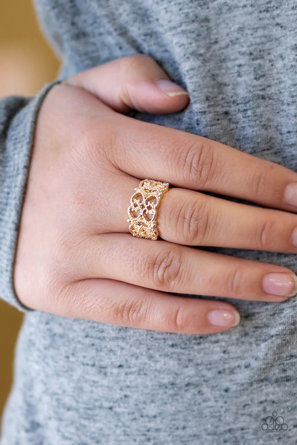 Paparazzi Rings - Tell me how you really Frill - Rose Gold