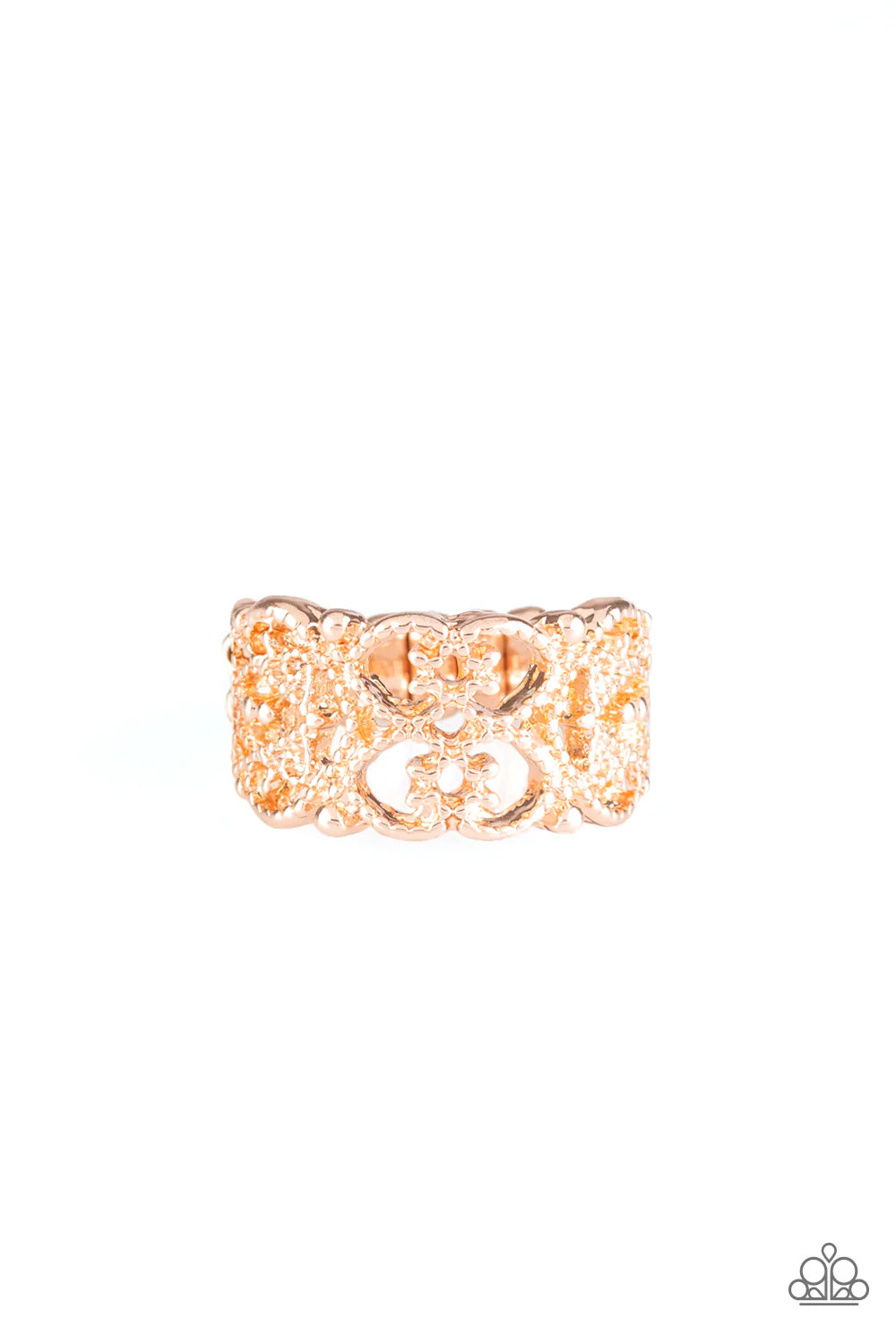 Paparazzi Rings - Tell me how you really Frill - Rose Gold