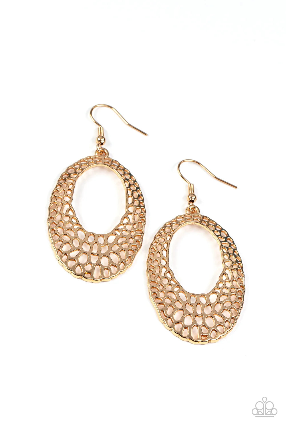 Paparazzi Earrings - The Hole Nine Yards - Gold - E2255