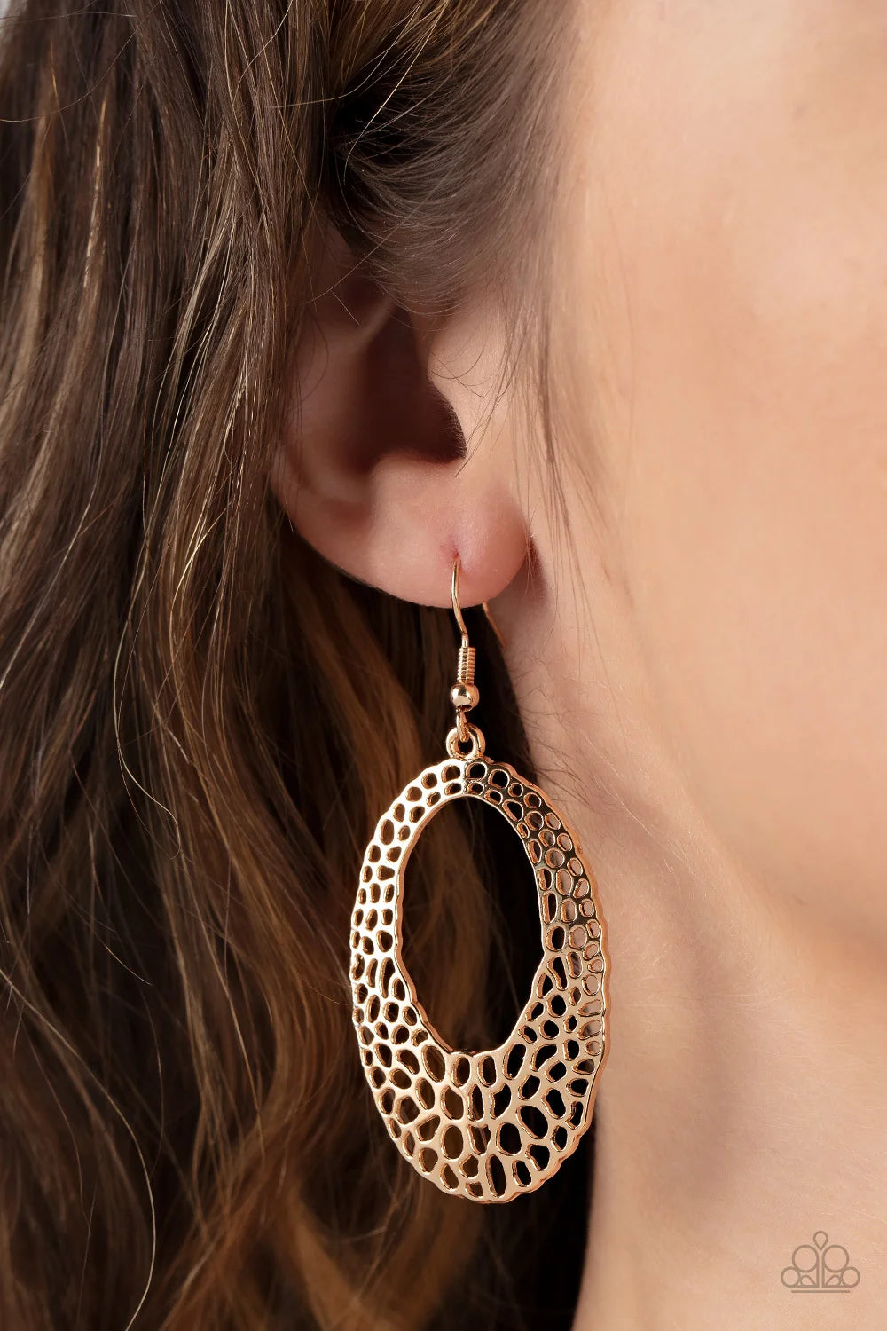 Paparazzi Earrings - The Hole Nine Yards - Gold - E2255