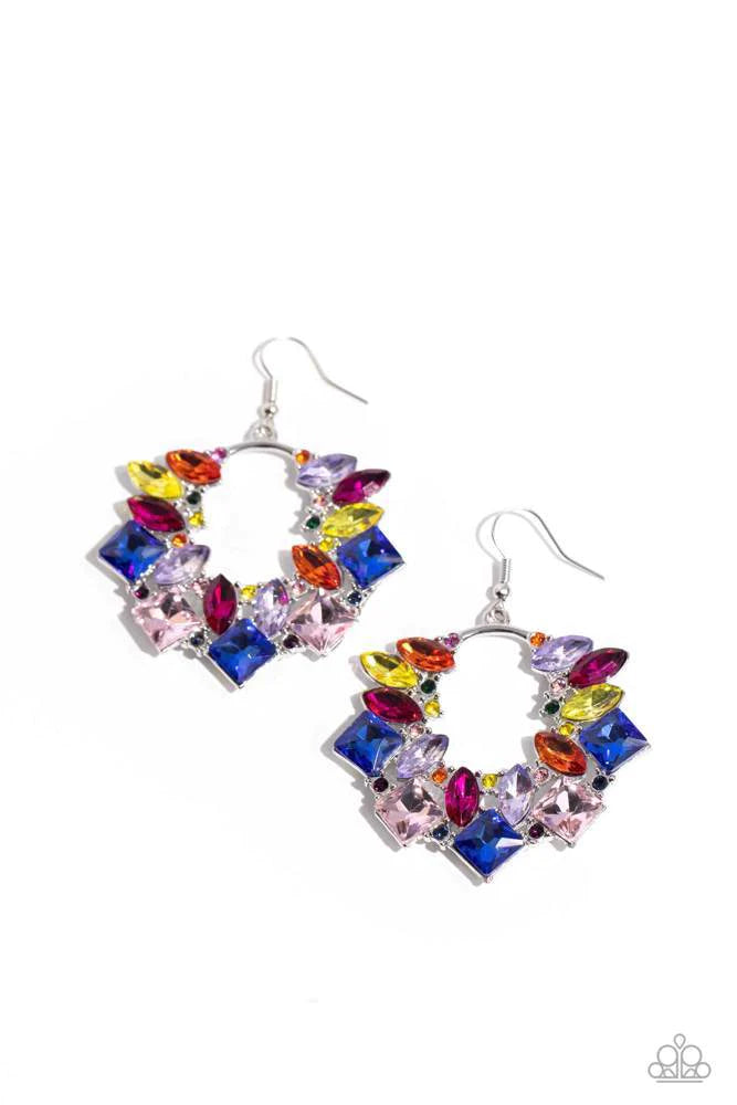 Paparazzi Earrings - Wreathed in Watercolors - Multi