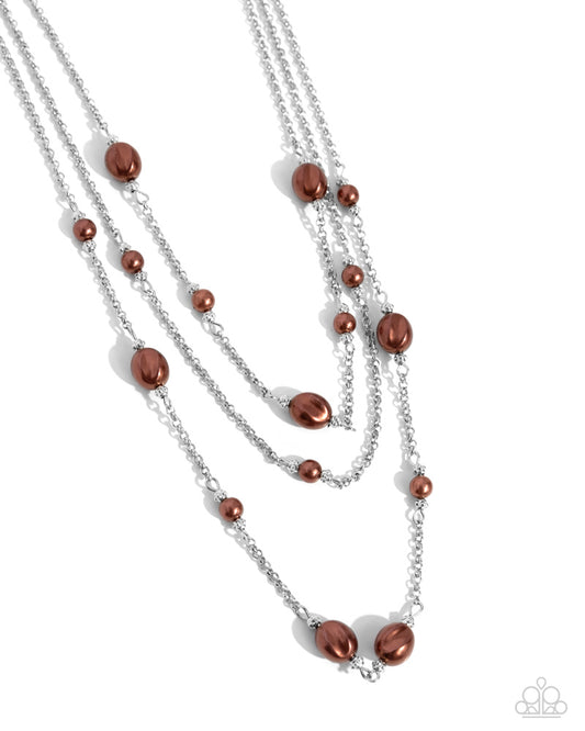 Paparazzi PREORDER Necklaces - Pearlicious Pop - Brown