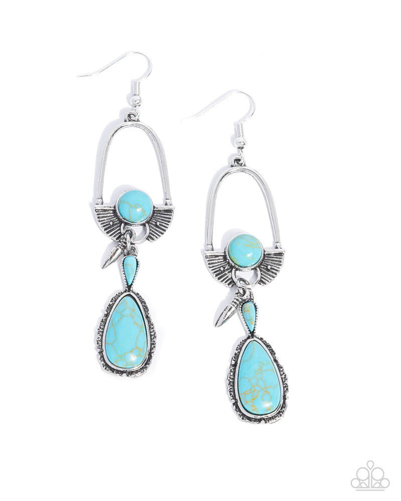 Paparazzi Earrings - Badlands Basic - Blue