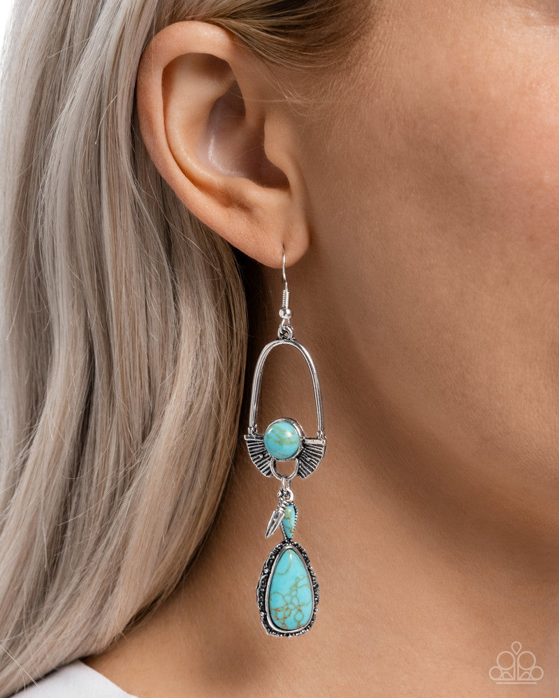 Paparazzi Earrings - Badlands Basic - Blue