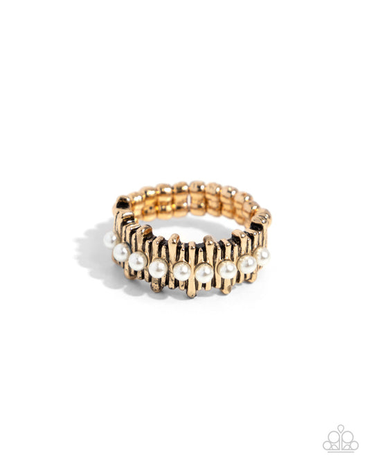 Paparazzi PREORDER Rings - Pearly Provision - Gold