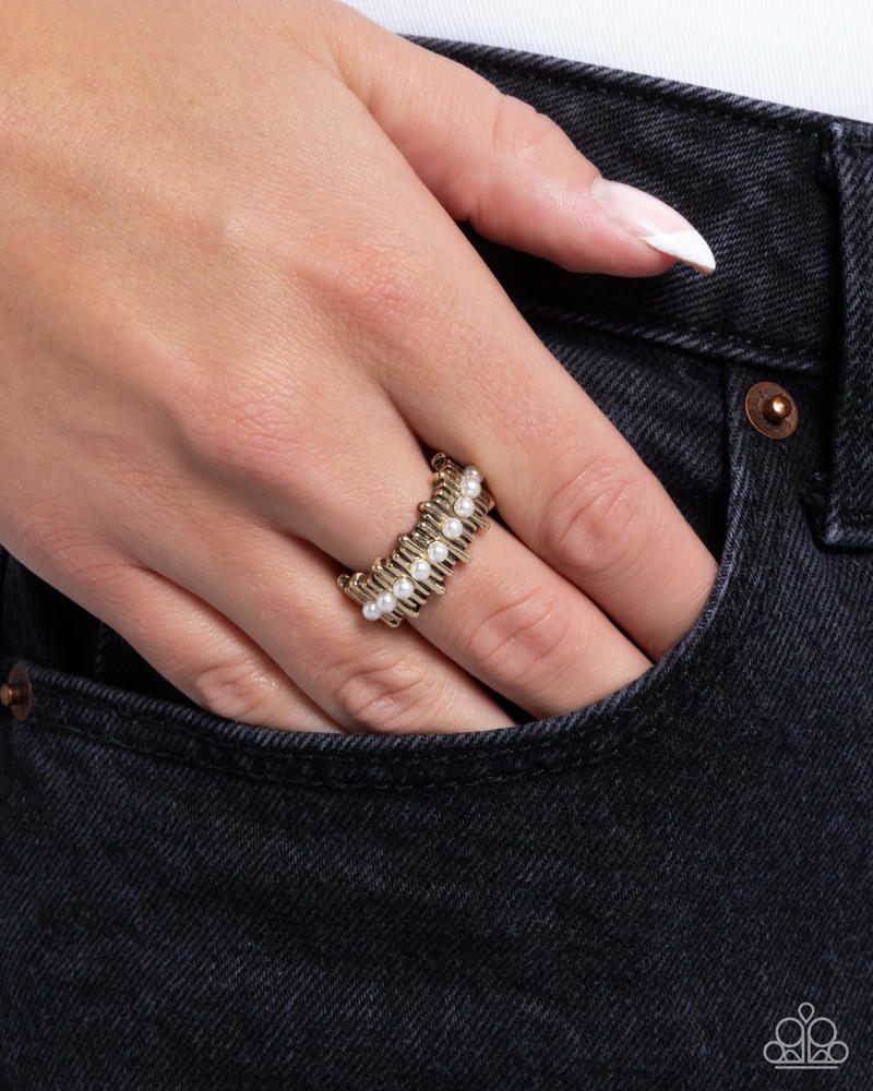 Paparazzi PREORDER Rings - Pearly Provision - Gold