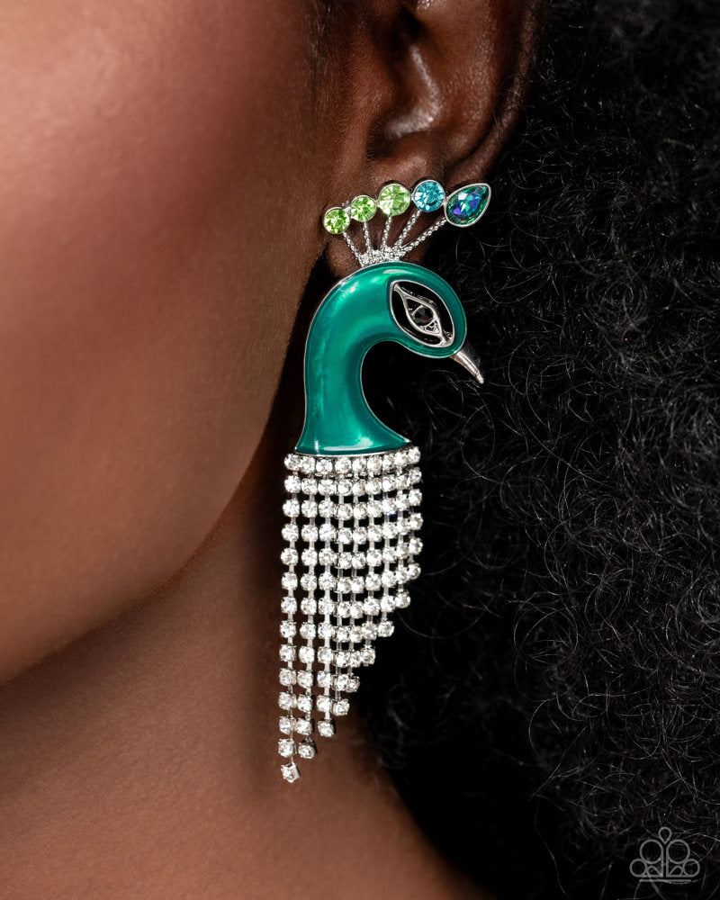 Paparazzi Earrings - Pampered Peacock - Multi - Life of the Party Dec. 2024