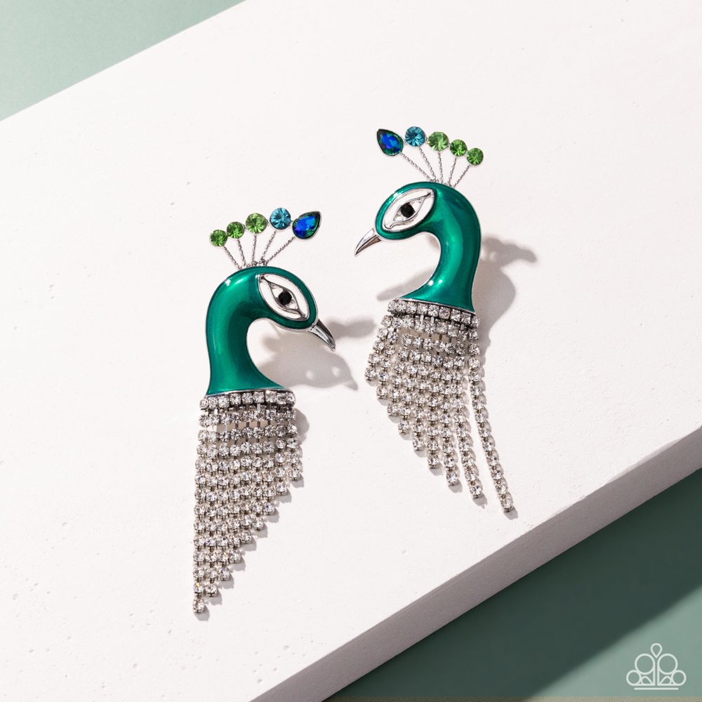 Paparazzi Earrings - Pampered Peacock - Multi - Life of the Party Dec. 2024