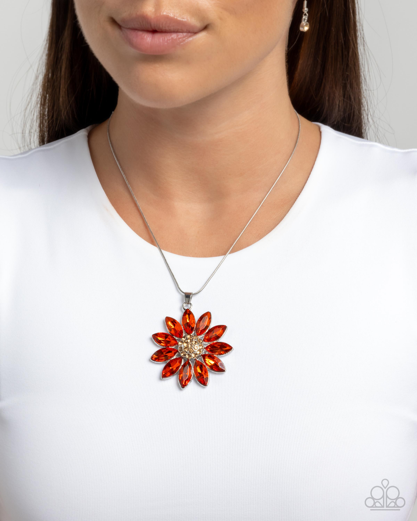 Paparazzi Necklaces - Fortunate Floral - Orange