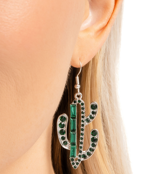 Paparazzi Earrings - Cactus Confidence - Green