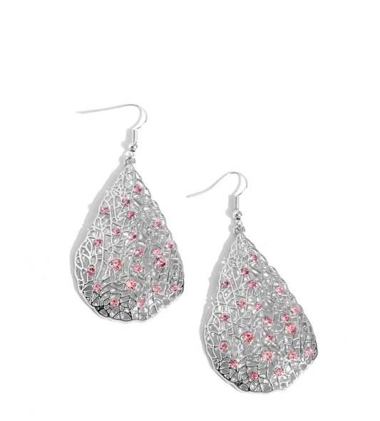 Paparazzi Earrings - Stargazing Glamour - Pink