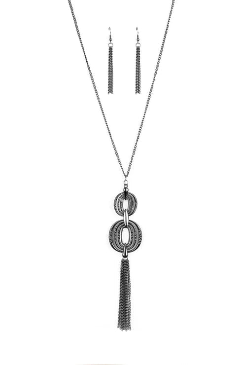 Paparazzi Necklaces - Timelessly Tasseled - Black