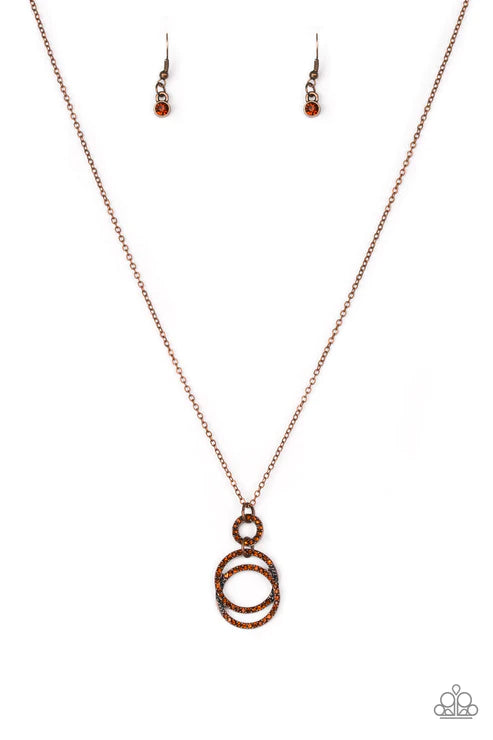 Paparazzi Necklaces - Timeless Trio - Copper