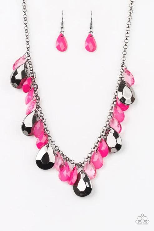 Paparazzi Necklaces - Hurricane Season - Pink