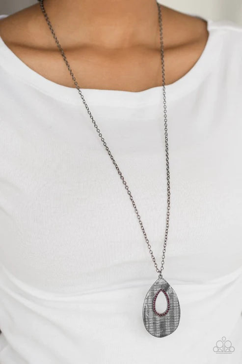 Paparazzi Necklaces - Stop, Teardrop, and Roll - Purple