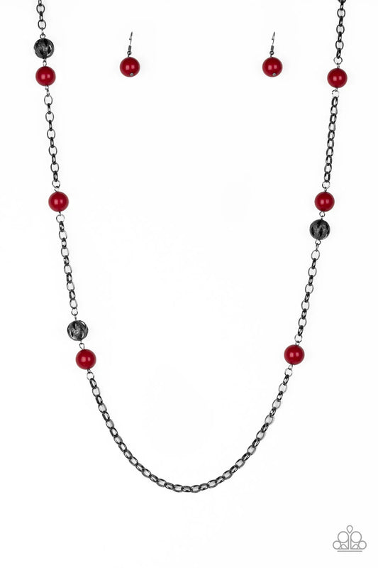 Paparazzi Necklaces - Fashion Fad - Red