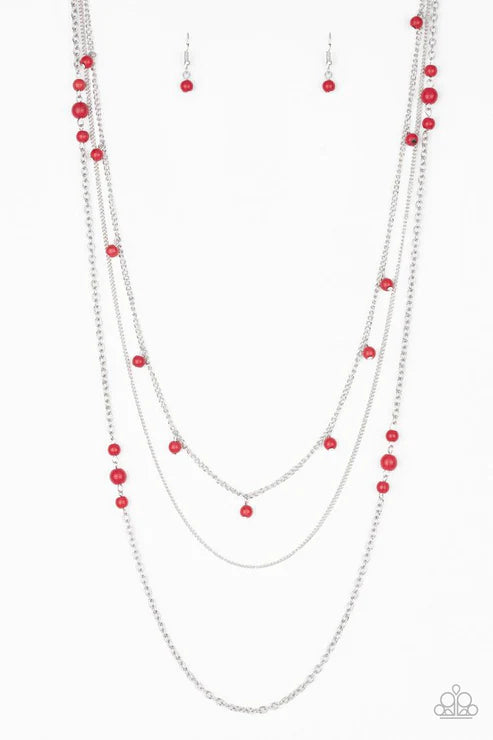 Paparazzi Necklaces - Laying the Groundwork - Red