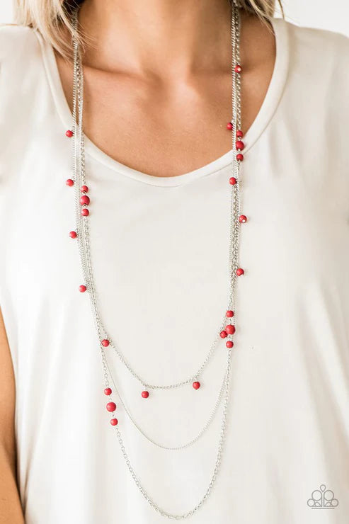 Paparazzi Necklaces - Laying the Groundwork - Red
