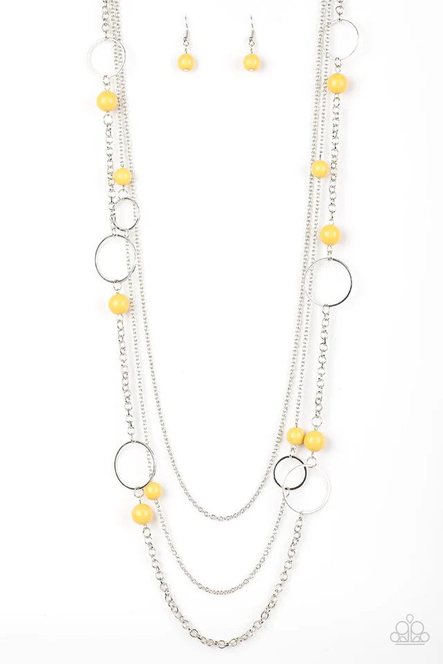 Paparazzi Necklaces - Beachside Babe - Yellow