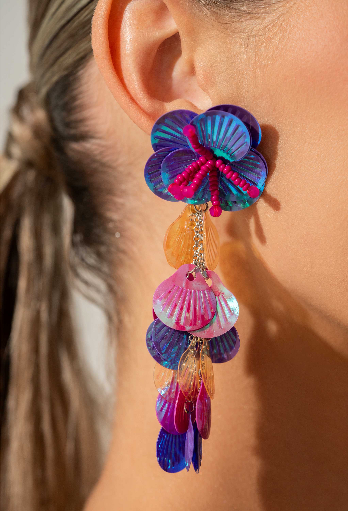 Paparazzi Earrings - Under the Waves - Purple