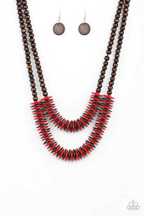 Paparazzi Necklaces - Dominican Disco - Red