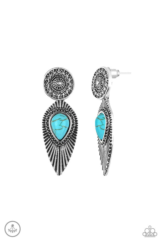 Paparazzi Earrings - Fly Into the Sun- Blue