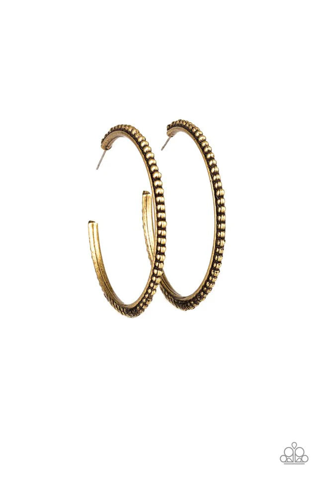 Paparazzi Earrings - Totally On Trend - Brass