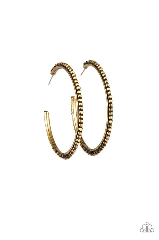 Paparazzi Earrings - Totally On Trend - Brass