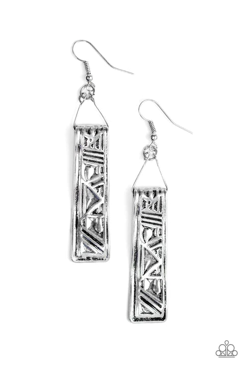 Paparazzi Earrings - Ancient Artifacts - Silver