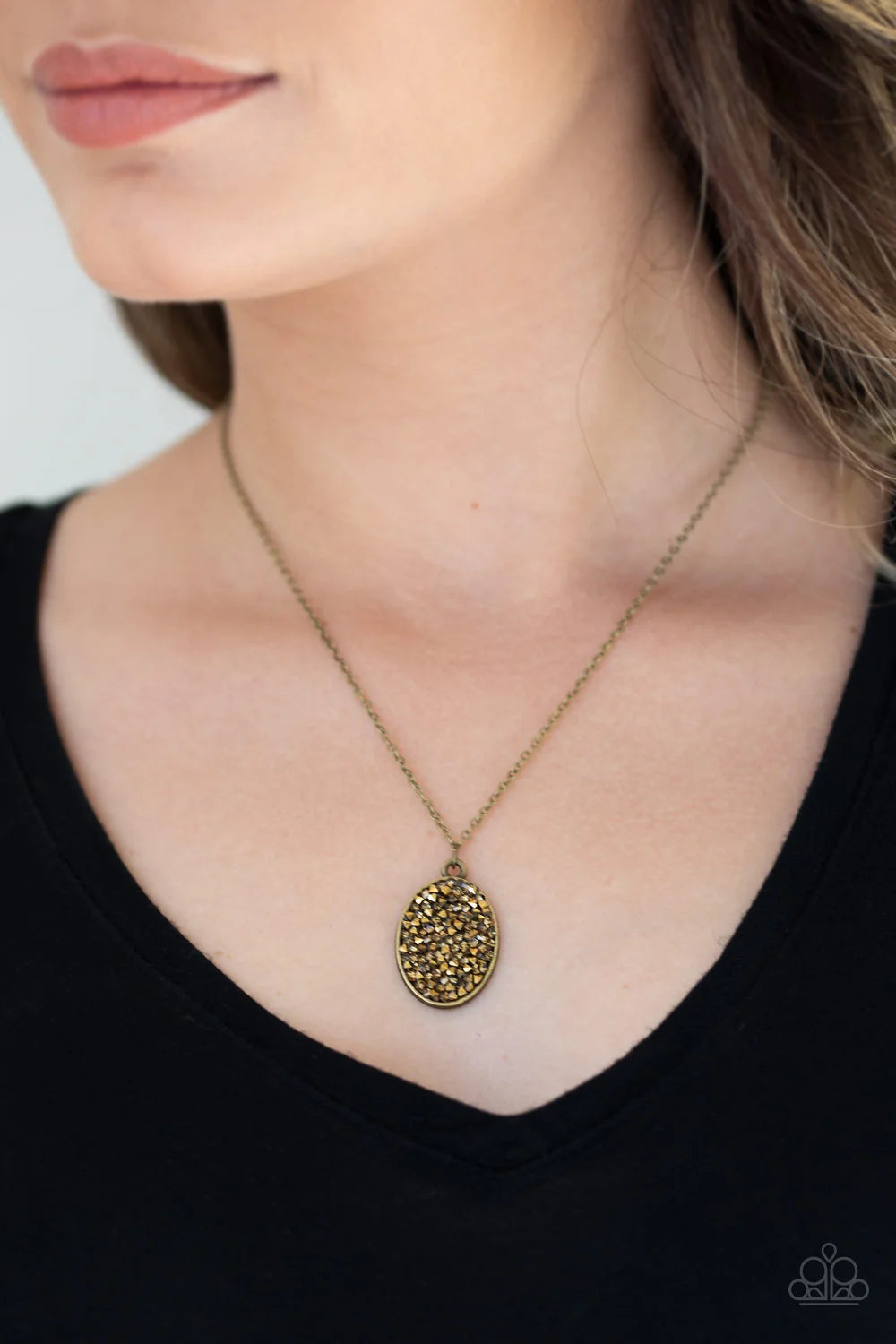 Paparazzi Necklaces - Star Crossed Gazer - Brass - N100X