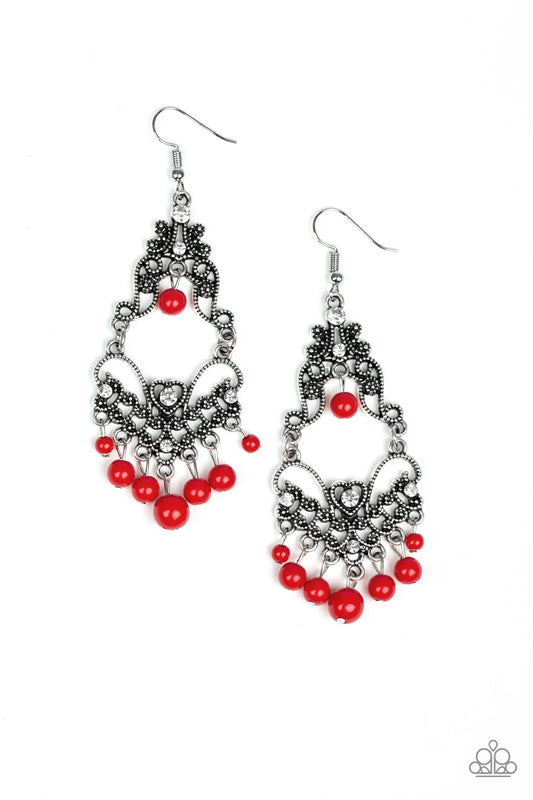Paparazzi Earrings - Colorfully Cabaret - Red