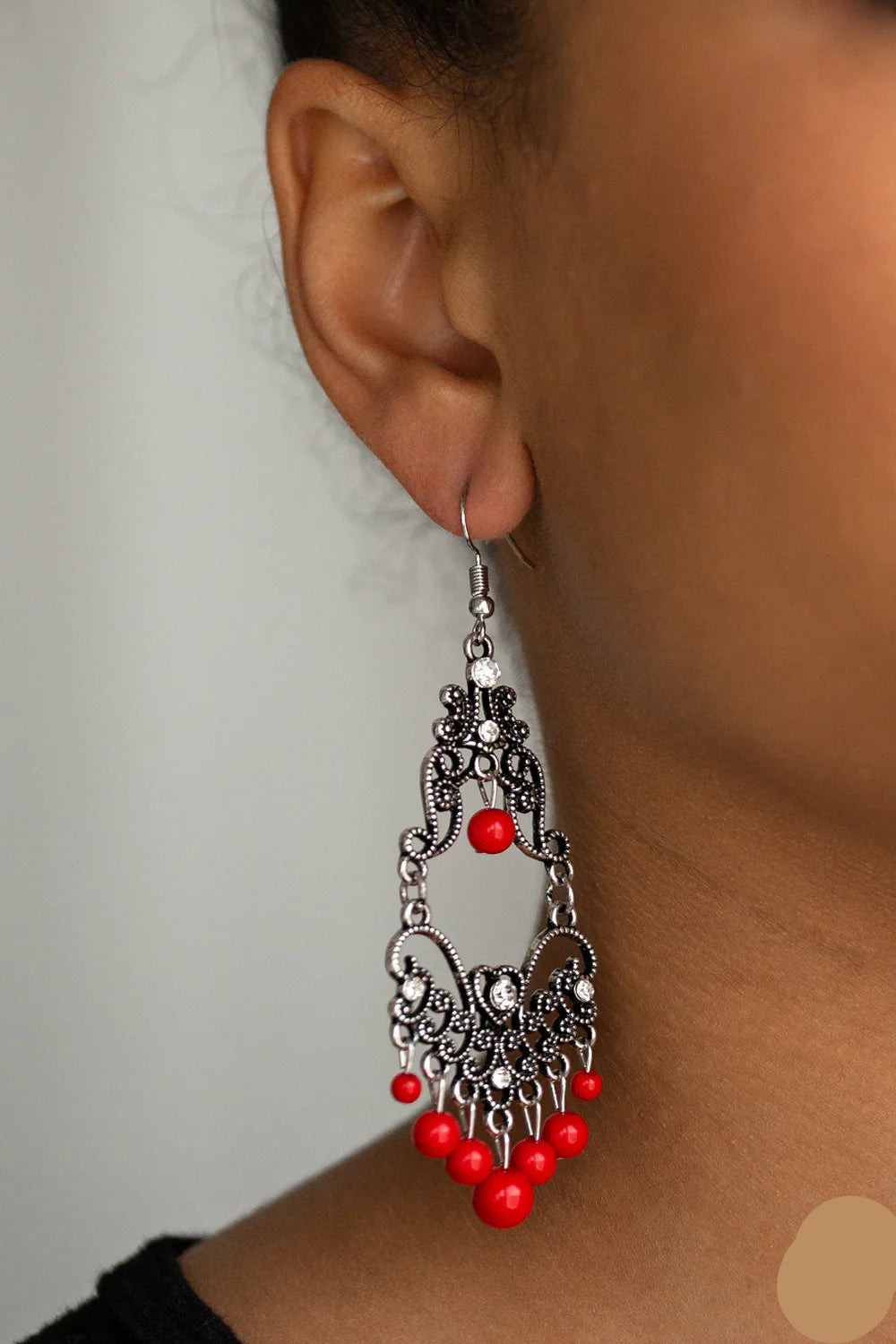Paparazzi Earrings - Colorfully Cabaret - Red