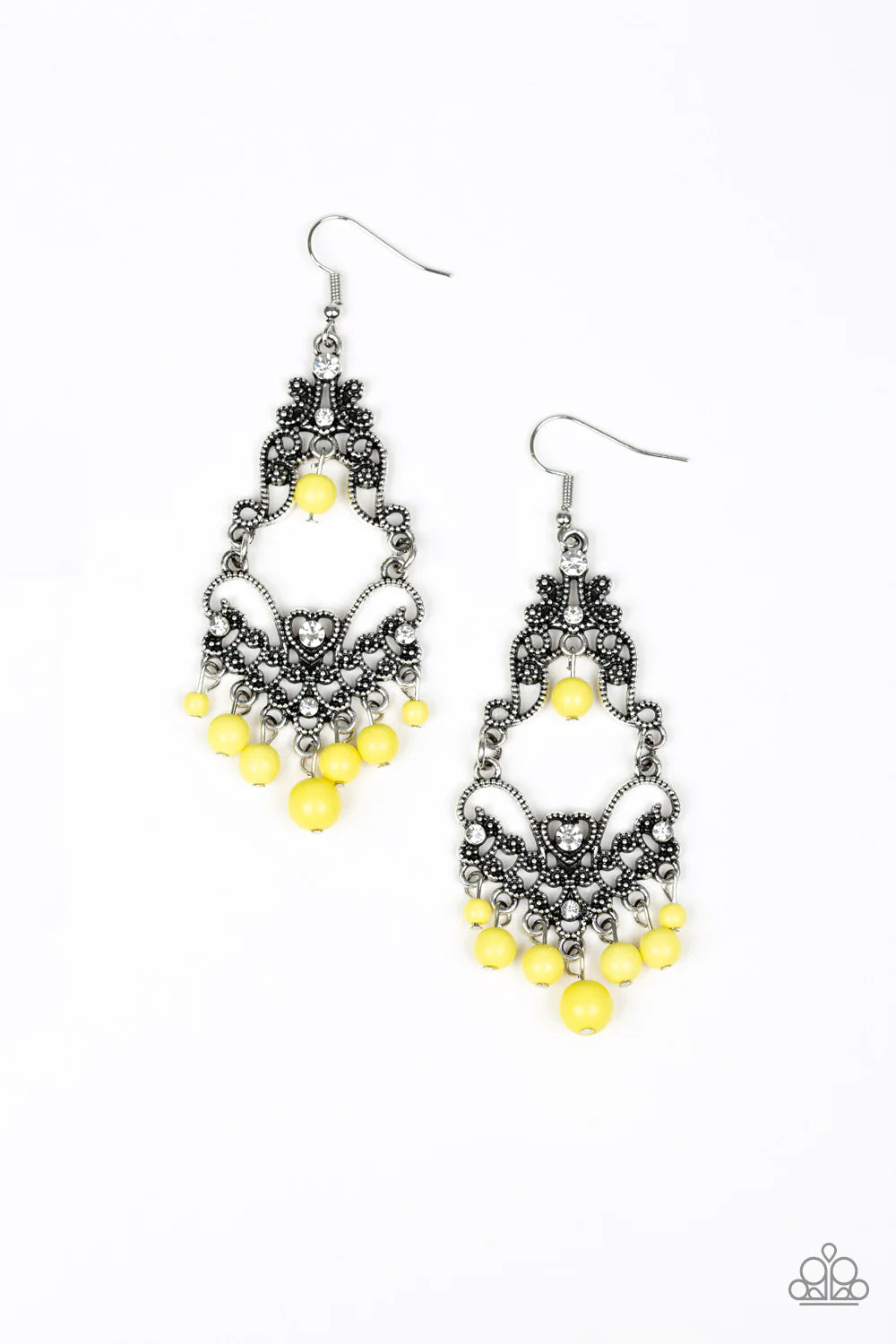 Paparazzi Earrings - Colorfully Cabaret - Yellow