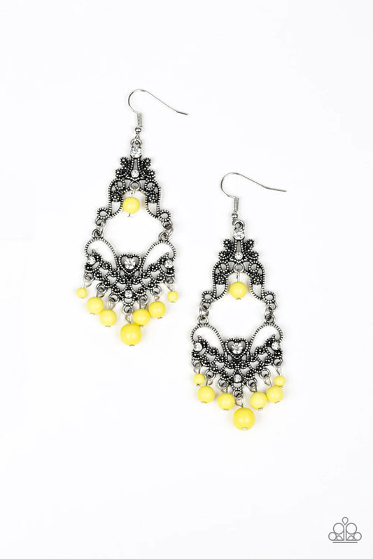 Paparazzi Earrings - Colorfully Cabaret - Yellow
