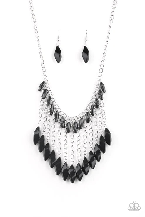 Paparazzi Necklaces - Venturous Vibes - Black