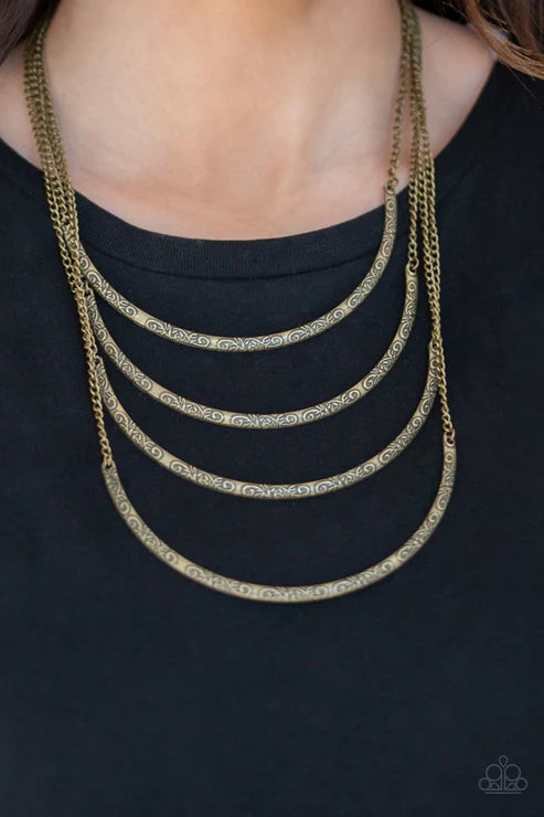 Paparazzi Necklaces - It Will Be Over Moon - Brass