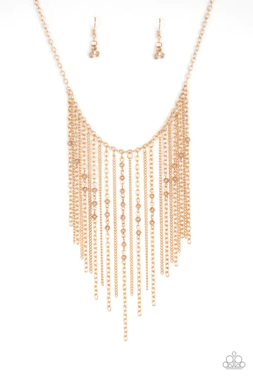 Paparazzi Necklaces - First Class Fringe - Gold