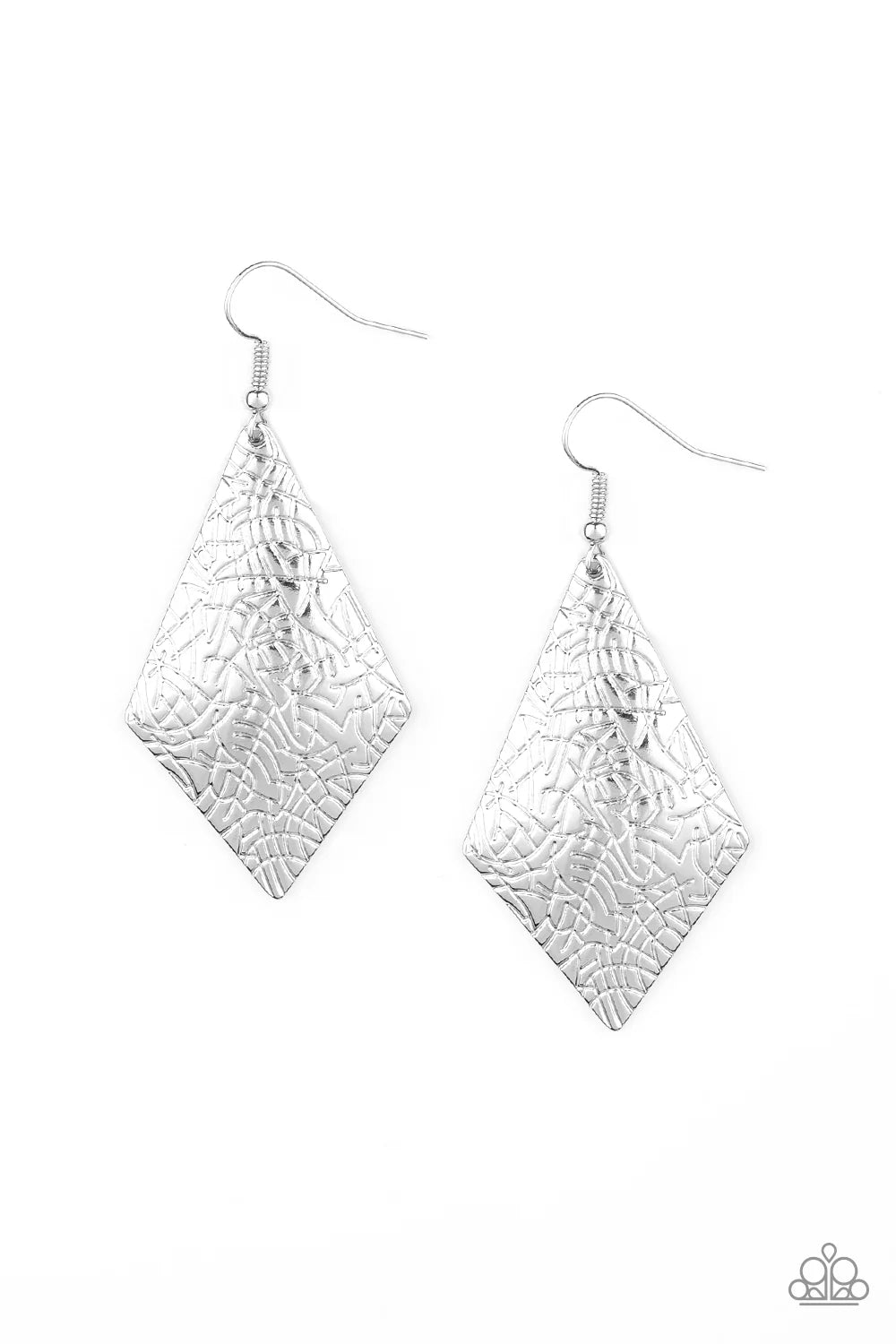Paparazzi Earrings - Texture Retreat - Silver