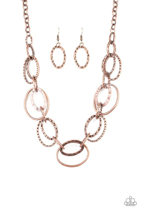Paparazzi Necklaces - Bead Oval Backwards - Copper