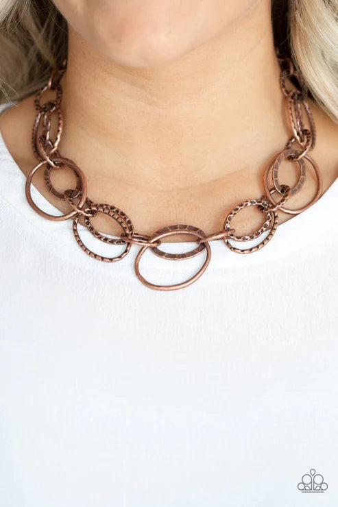 Paparazzi Necklaces - Bead Oval Backwards - Copper