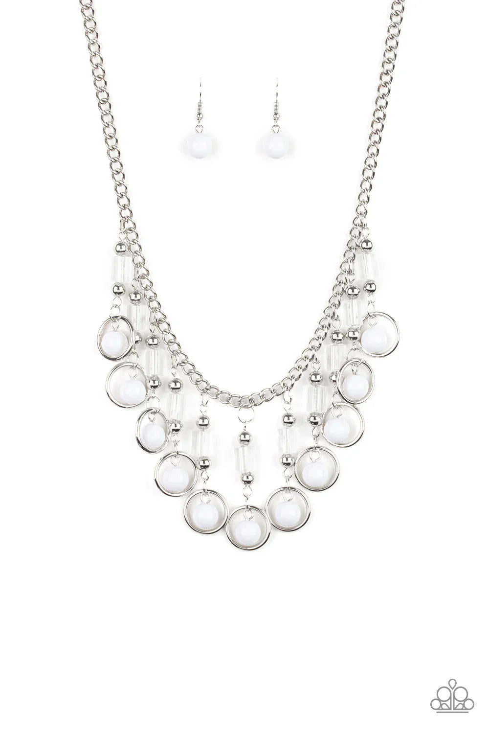 Paparazzi Necklaces - Cool Cascade - White