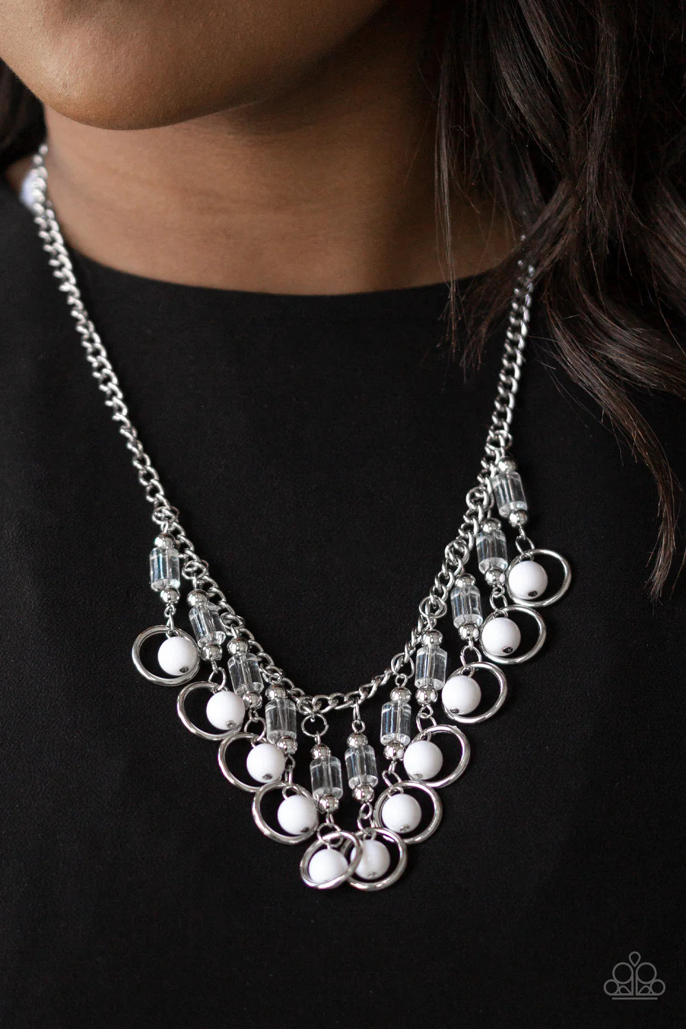 Paparazzi Necklaces - Cool Cascade - White