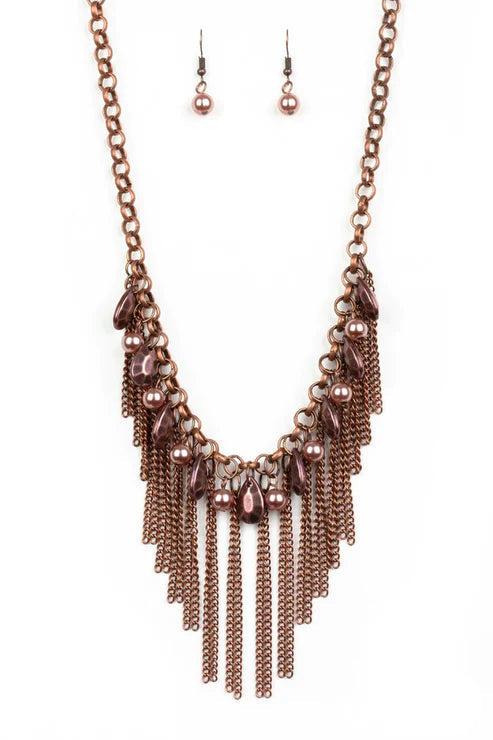 Paparazzi Necklaces - Industrial Intensity - Copper