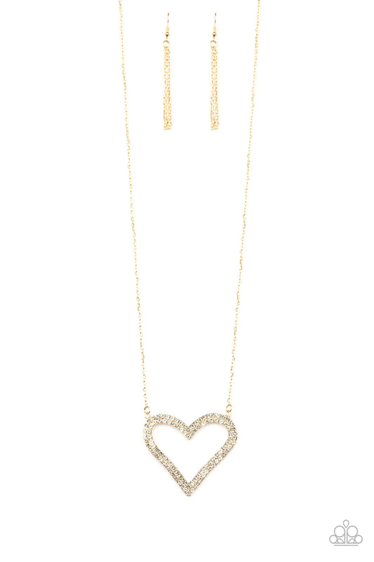 Paparazzi Necklaces - Pull Some Heart-Strings - Gold